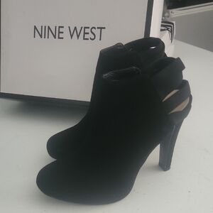 Nine West Black Heeled Ankle Boots
